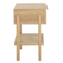 Table de chevet 1 tiroir en bois et rotin naturel TESS