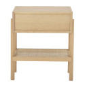Table de chevet 1 tiroir en bois et rotin naturel TESS