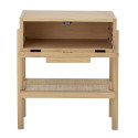 Table de chevet 1 tiroir en bois et rotin naturel TESS