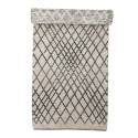 Tapis beige 250x80cm avec des motifs lignes noirs KAYAPO