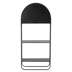 Étagère noir avec miroir design en métal HOANG