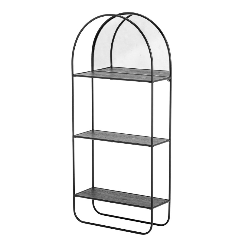 Étagère noir avec miroir design en métal HOANG
