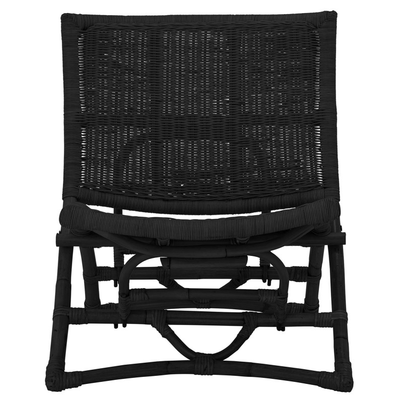 Chaise d'appoint vintage en rotin noir TARA