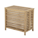 Panier à linge rectangulaire 51,5x56,5cm en bambou naturel ADEN