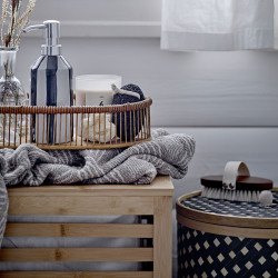 Panier à linge rectangulaire 51,5x56,5cm en bambou naturel ADEN