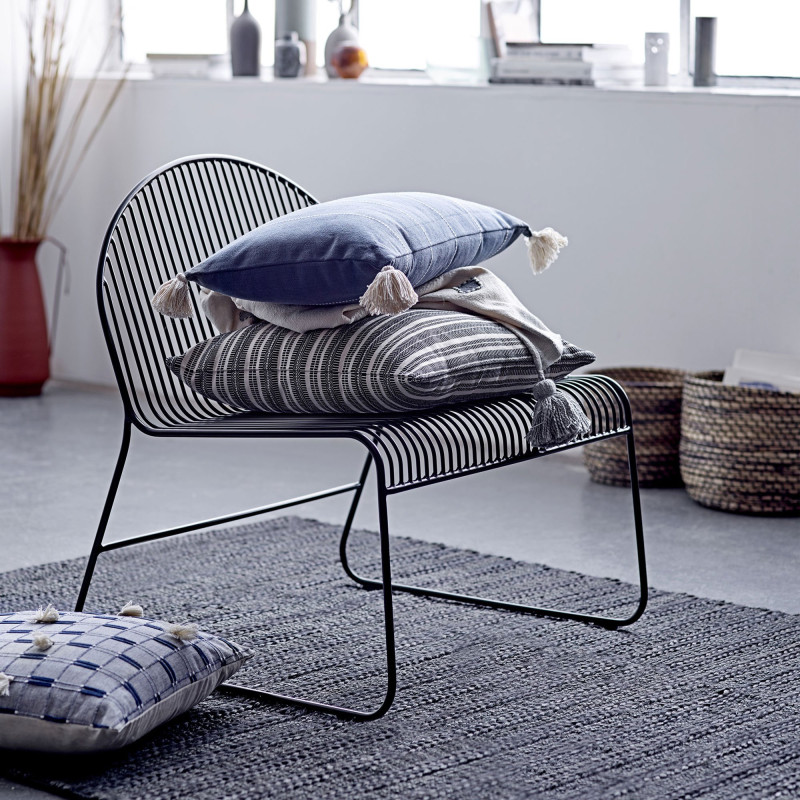 Chaise en métal style industriel noir CHIPIE