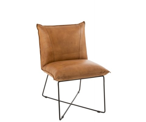 Petit fauteuil design en cuir rembourré FOLI