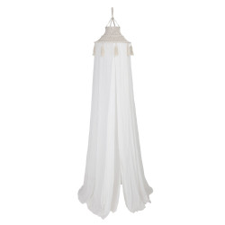 Ciel de lit en coton blanc bohème HUGH