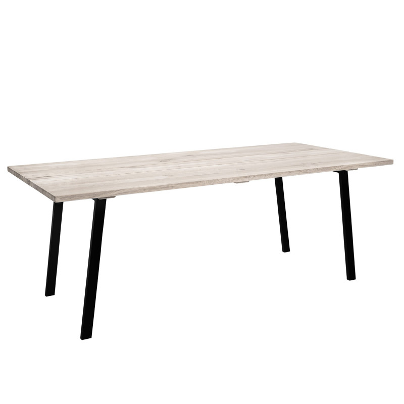 Table à manger rectangulaire 200x95 en bois et métal BERNADETTE