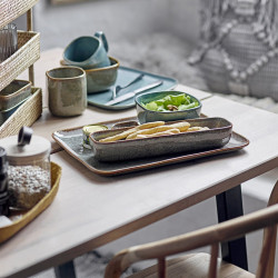 Table à manger rectangulaire 200x95 en bois et métal BERNADETTE
