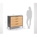 Commode 4 tiroirs métal et chêne SAVOR