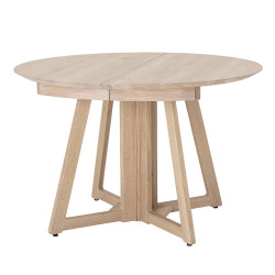 Table à manger ronde 118cm en bois de chêne CLAUDIA