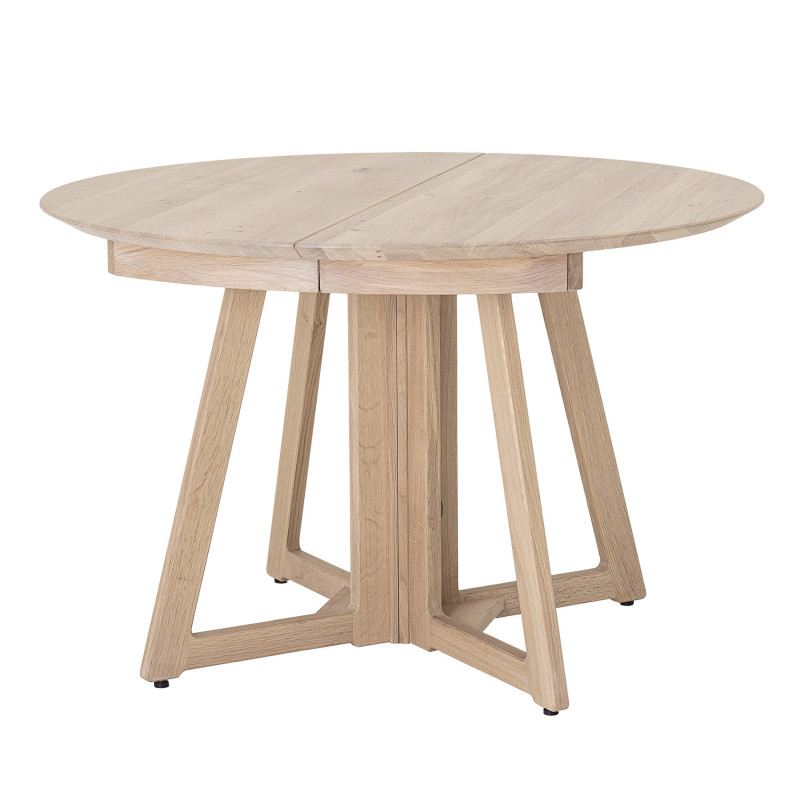 Table à manger ronde 118cm en bois de chêne CLAUDIA