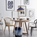 Table à manger ronde 118cm en bois de chêne CLAUDIA