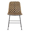 Chaise à motif bicolor en rotin et métal KITTY