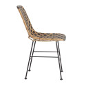 Chaise à motif bicolor en rotin et métal KITTY