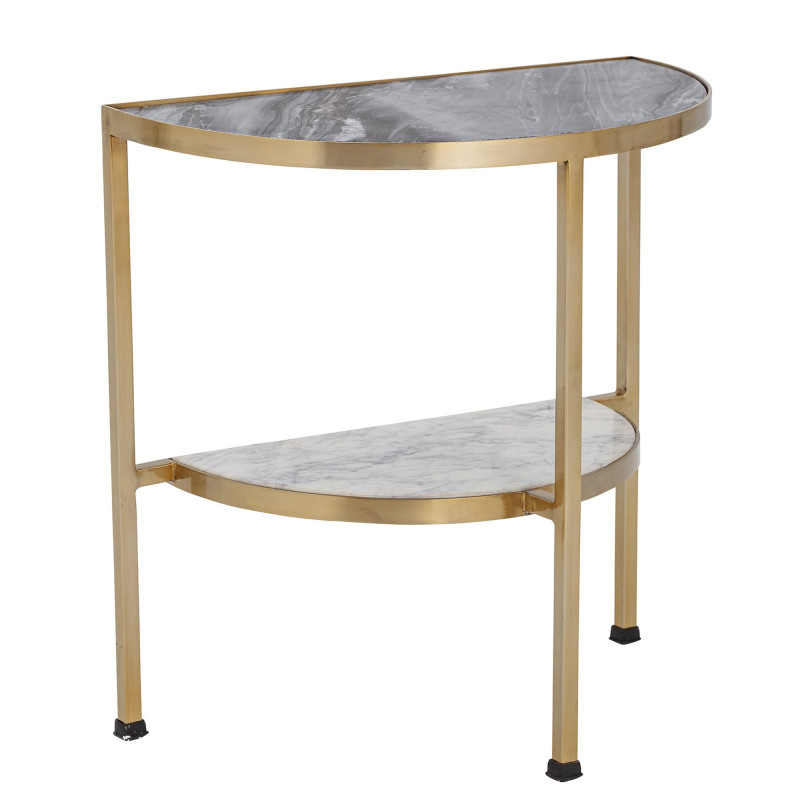 Table d'appoint en marbre et métal doré CLINT