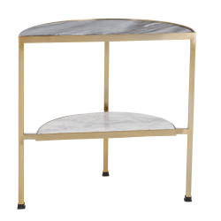 Table d'appoint en marbre et métal doré CLINT