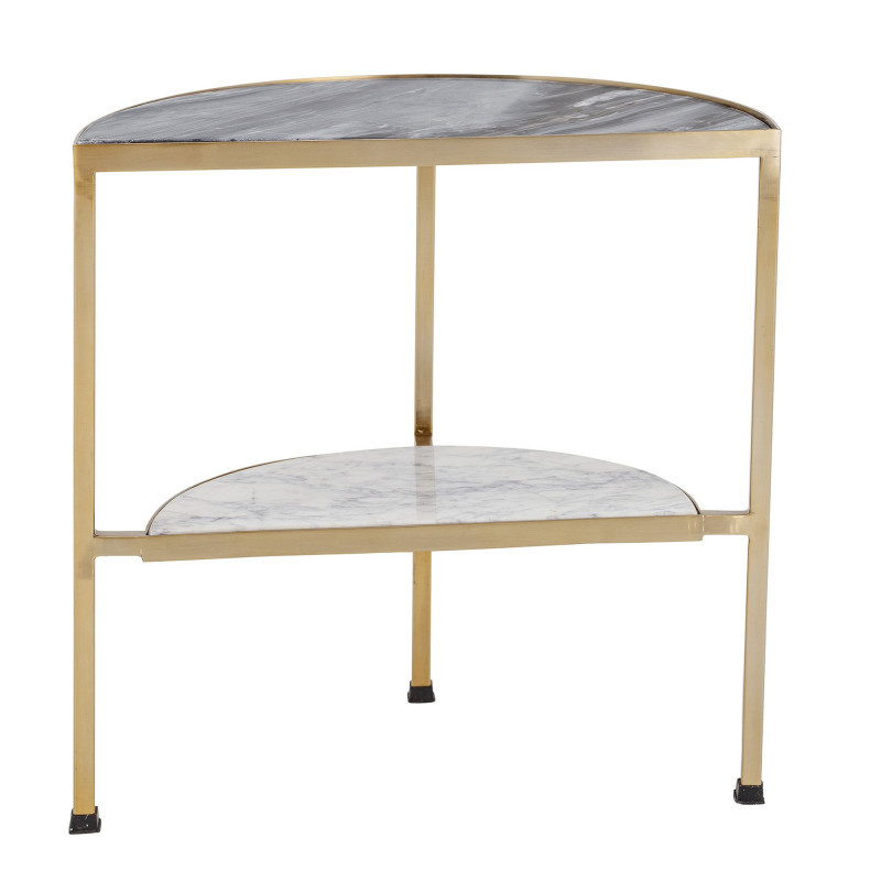 Table d'appoint en marbre et métal doré CLINT