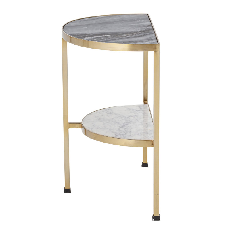 Table d'appoint en marbre et métal doré CLINT