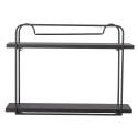 Étagère minimaliste 2 plateaux en métal noir CASS