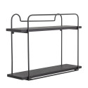 Étagère minimaliste 2 plateaux en métal noir CASS