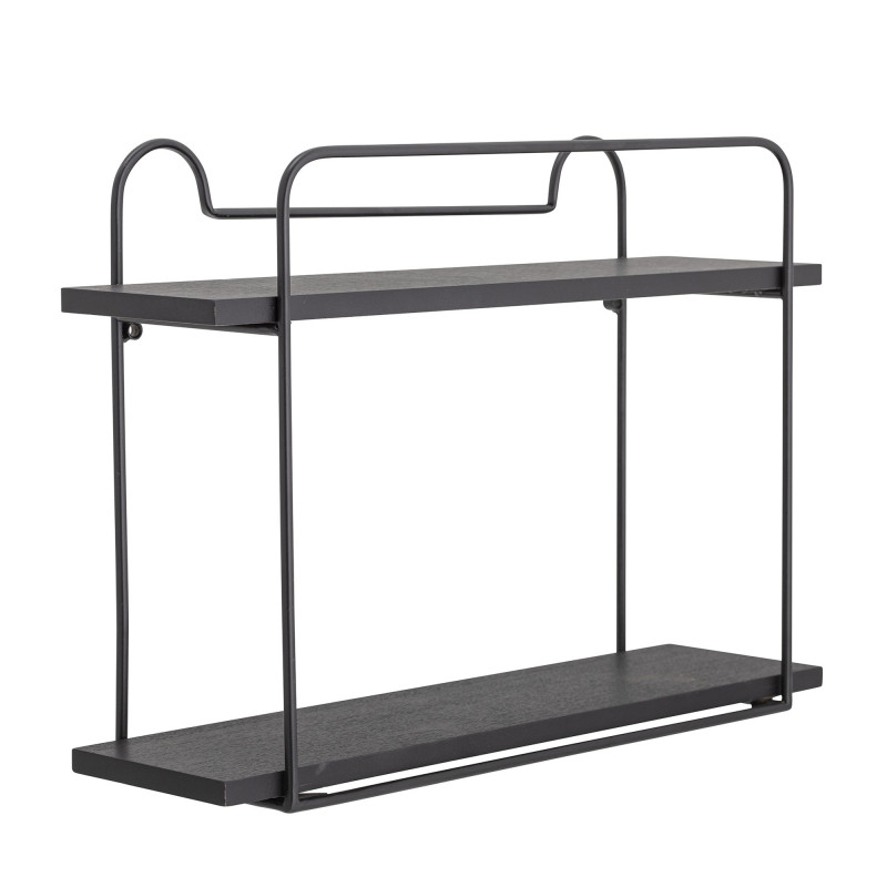 Étagère minimaliste 2 plateaux en métal noir CASS