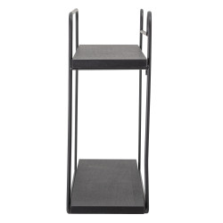 Étagère minimaliste 2 plateaux en métal noir CASS