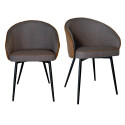 Lot de 2 chaises design en tissu et simili cuir TOMMY