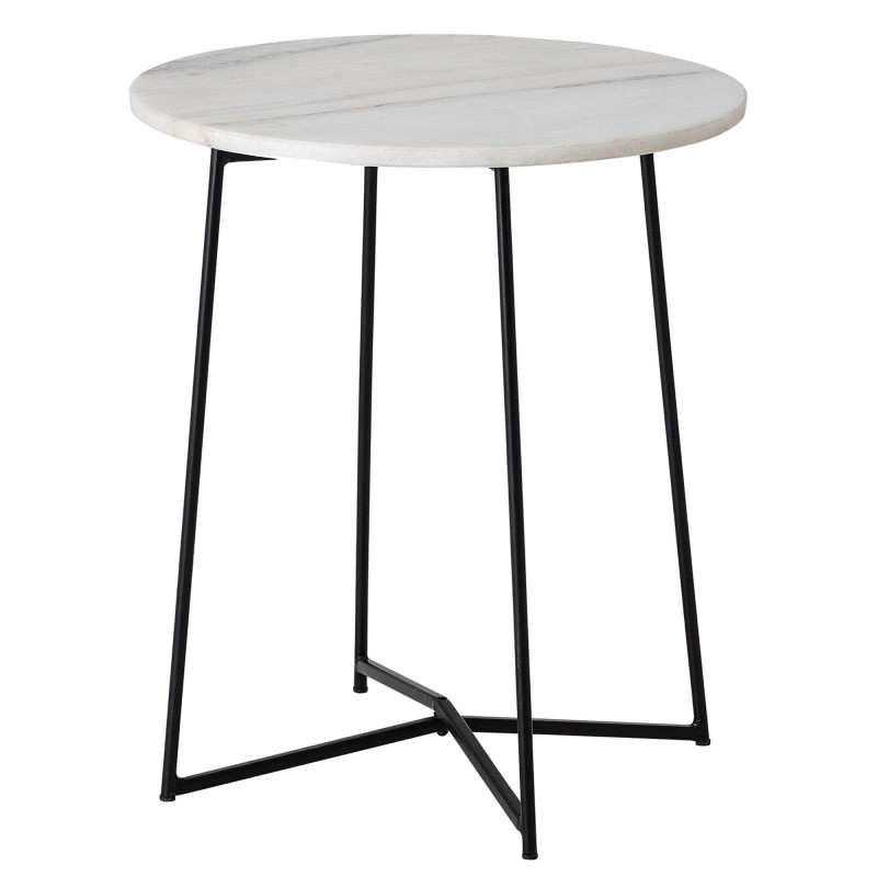 Table d'appoint ronde en marbre et métal ANOU