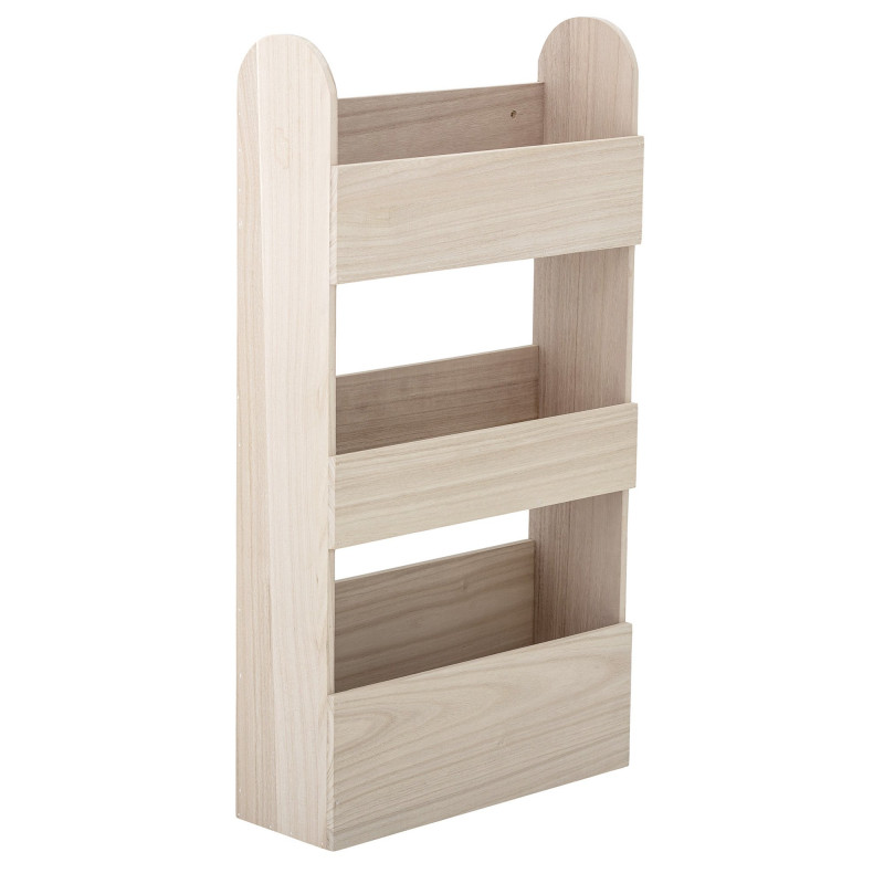 Étagère murale 3 rangements en bois naturel MORIS