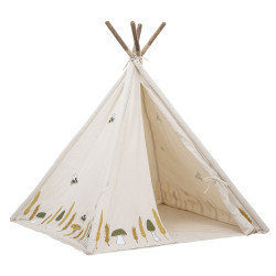 Tipi enfant 110x110cm en tissu beige MILLO