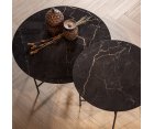 Table basse ronde 80cm aspect marbre VIDA