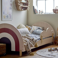Lit enfant en forme de nuage avec motif arc-en-ciel CHARLI