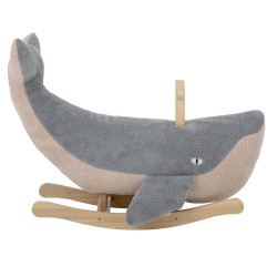 Baleine à bascule pour enfant en tissu et bois MOBY