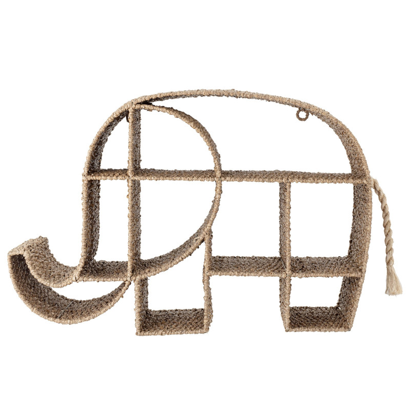 Étagère design en forme d'éléphant en jute ELEPHANTA