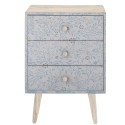 Commode rectangulaire avec motifs fleurs bleues FRIGGA