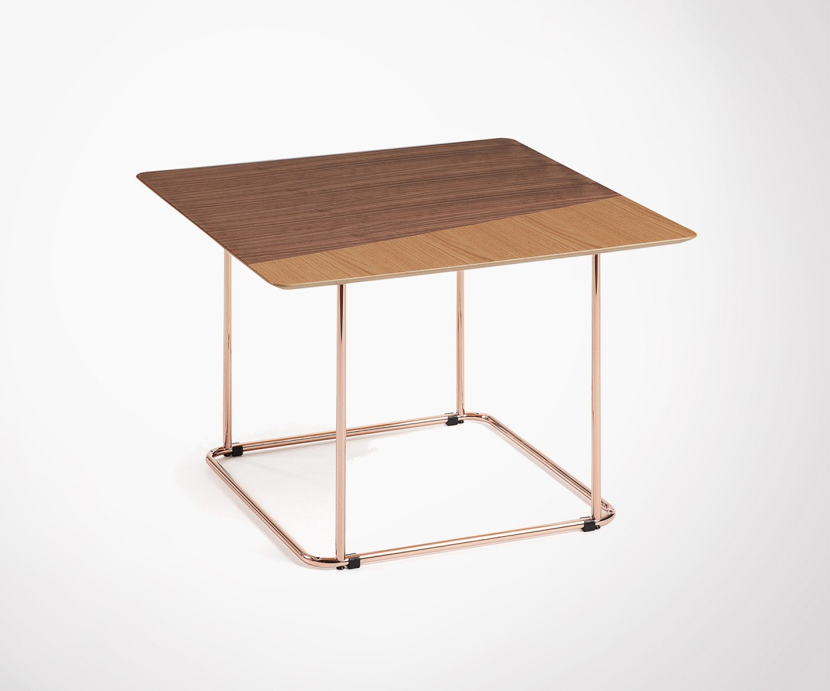 Table Basse Bois Noyer Et Ch Ne Pieds M Tal Cuivr Style Moderne Table Basse Bois Noyer Et Ch Ne Pieds M Tal Cuivr Style Moderne