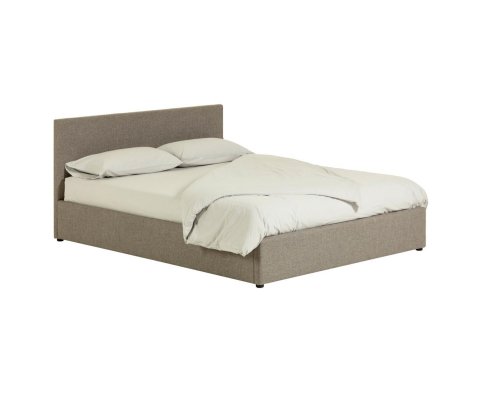 Cadre de lit 2places avec sommier et tête de lit en tissu DARTAGNAN