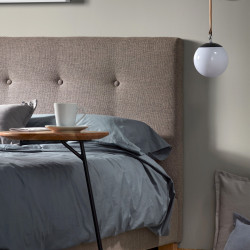 Cadre de lit 2places avec sommier et tête de lit en tissu DARTAGNAN