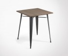 Table carré métal gris plateau bambou PACIFIC - 80cm