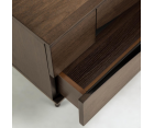 Table de chevet carré 60x51cm en acier et bois LOUP