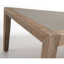 Table basse pied bois plateau effet ciment SHEVY - 120x70cm