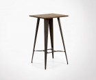 Table haute métal gris bois COSTY - 60cm
