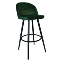Lot de 2 tabourets de bar velours-JAMES
