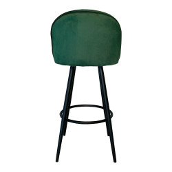 Lot de 2 tabourets de bar velours-JAMES