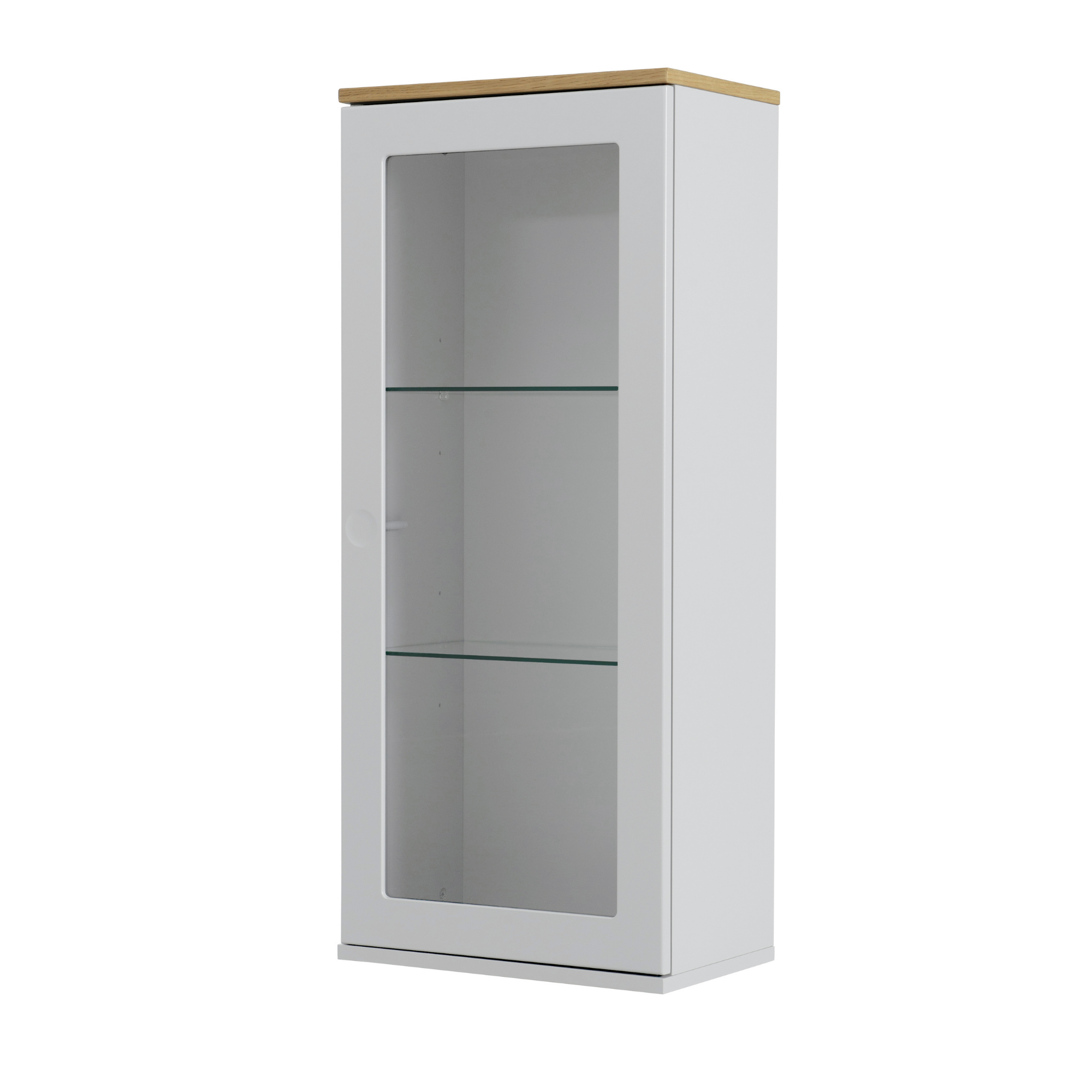 porte 1 en Armoire murale vitrée blanc ZINO bois