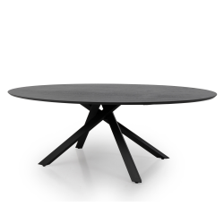 Table à manger ovale 240x120cm couleur noire COXI