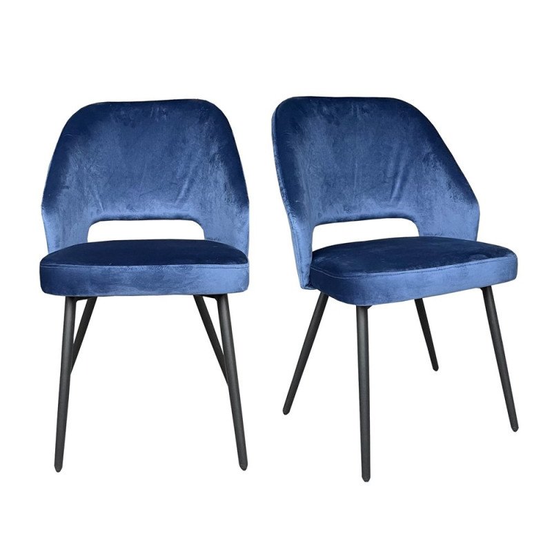 Lot de 2 chaises velours-OLLY