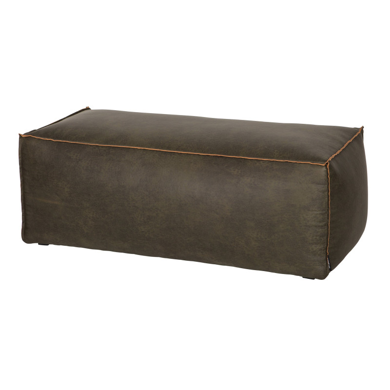 Grand pouf rétro cuir 120x43cm COLORADO